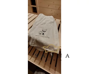 Eliga Sauna-Kilt weiß mit Außentasche für Herren, ca 50cm