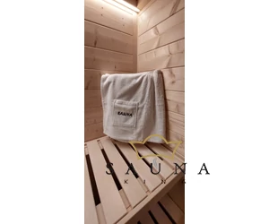 Eliga Sauna-Kilt weiß mit Außentasche für Herren, ca 50cm