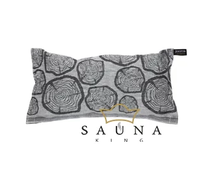 JOKIPIIN Premium Set: Saunakissen, Liegetuch, Sitztuch, Grau, mit Baumstammmuster