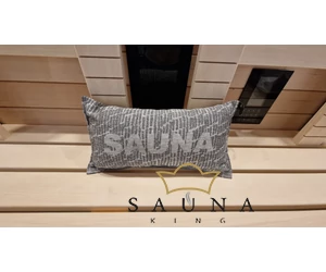 JOKIPIIN Premium Set: Saunakissen, Liegetuch, Sitztuch, Grau, Mit Aufschrift SAUNA