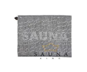 JOKIPIIN Premium Set: Saunakissen, Liegetuch, Sitztuch, Grau, Mit Aufschrift SAUNA