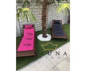 Pikkupuoti Sauna Liegetuch aus 100% Leinen, Fuchsia