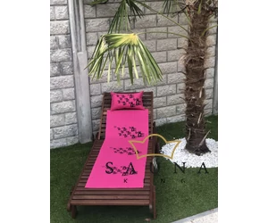 Pikkupuoti Sauna Liegetuch aus 100% Leinen, Fuchsia