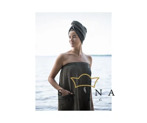 RENTO "Kenno" Damen Sauna-Kilt, Braun, 145 x 85 cm
