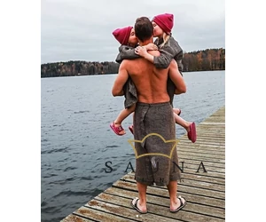 RENTO "Kenno" Herren Sauna-Kilt, Braun, 145 x 70 cm