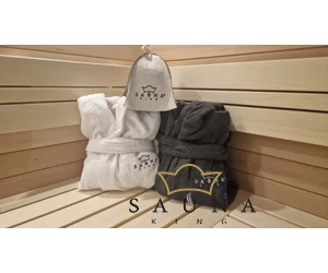 Sauna-Textillogo mit Maschinenstickerei (ohne Produkt)