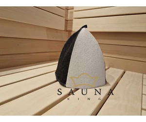 Sauna-Mütze aus Wollemischung, Weiß / Grau