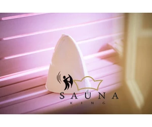 Sauna-Mütze aus Wollemischung, Weiß, mit Sauna Motiv IV.