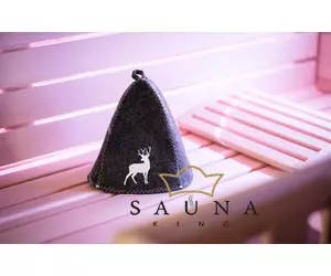 Sauna-Mütze aus Wollemischung, Weiß, mit Reniter Motiv