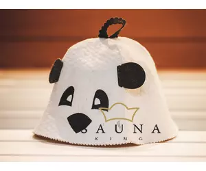 Sauna-Mütze "Panda" aus 100% Baumwolle (Grösse: ca S/M)