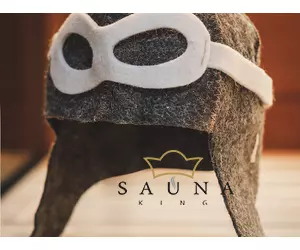 Sauna-Mütze “Pilot” aus Schafwolle