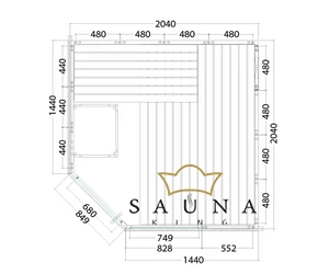 HARVIA Finnsauna Alaska Corner mit Saunaofen & Steuerung 206 x 206 cm