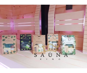 EMENDO Sauna Set: Zitrone-Menthol Saunaduft (10ml), Hafer Sauna Seife, Massageschwamm fichtelgrün