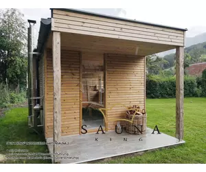 Schornstein Set für holzbeheizter Saunaofen, Wanddurchführung, Edelstahl