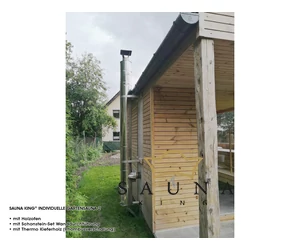 Schornstein Set für holzbeheizter Saunaofen, Wanddurchführung, Edelstahl