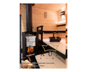 Schornstein Set für holzbeheizten Saunaofen, Deckendurchführung, schwarz