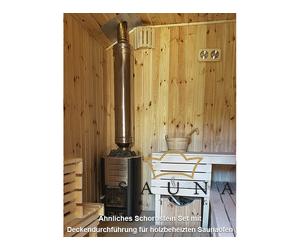 SAUNA KING GARTENSAUNA, mit holzbeheiztem Ofen, mit Decken-Schornstein  260X160 CM