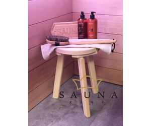 Sauna Hocker rund aus Erlenholz