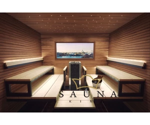 HARVIA Luxus Sauna Zubehör Set in der modernen Farbe Edelstahl