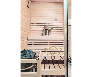 HARVIA Luxus Sauna Zubehör Set in der modernen Farbe Edelstahl