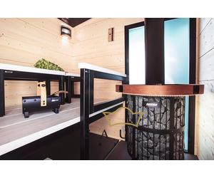 Sauna Wandleuchte Edelstahlschirm Harvia Legend mit Innenleuchte, schwarz
