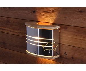 Harvia Legend Sauna Wandleuchte Edelstahlschirm mit Innenleuchte, Edelstahl