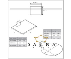 Sicherheitsschalter für Harvia Saunaöfen, 220 x 400 mm