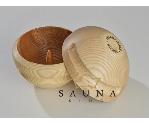 SAUNAGUT Eiskugel-Set aus Eschenholz