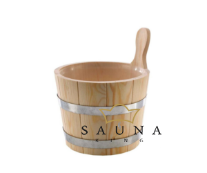 Premium Sauna Set, Kübel, Kelle, Sanduhr, Klimamesser