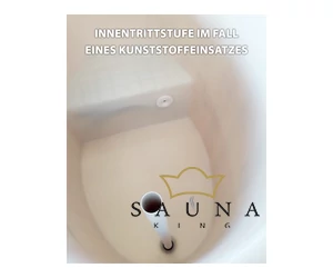 Kaltwasser Tauchbekcen aus  Kambalaholz, innen mit Kunststoffeinsatz und aussen farblos beschichtet