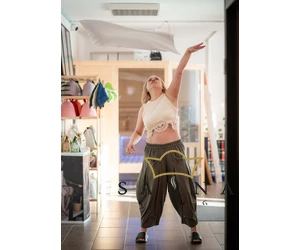 Sauna-, Yoga- oder Haremshose, Grün L/XL