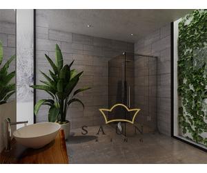 SAUNA KING Glas-Eckdusche (100x100cm H:200cm) in 4 Glasfarben