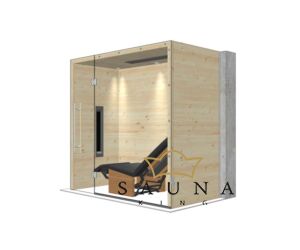 SAUNA KING Relaxkabine für 1 Person mit stufenlos verstellbarer Infraliege