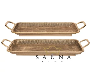 Fanni K Dekortablett für Lufterfrischer für Sauna und Ruheraum, Altgold, 59x31,5x7,5 cm