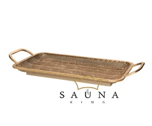 Fanni K Dekortablett für Lufterfrischer für Sauna und Ruheraum, Altgold, 54x26x7 cm