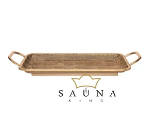 Fanni K Dekortablett für Lufterfrischer für Sauna und Ruheraum, Altgold, 54x26x7 cm