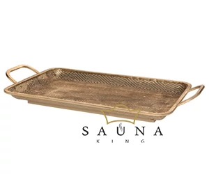 Fanni K Dekortablett für Lufterfrischer für Sauna und Ruheraum, Altgold, 59x31,5x7,5 cm