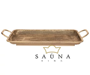 Fanni K Dekortablett für Lufterfrischer für Sauna und Ruheraum, Altgold, 59x31,5x7,5 cm