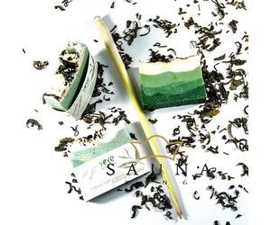 YEYE 100% natürliche, handgemachte Seife, Zitronengras & Grüner Tee