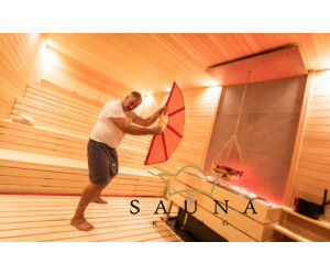 SAUNAGUT Sauna-Fächer PLUS, ORANGE/ROT