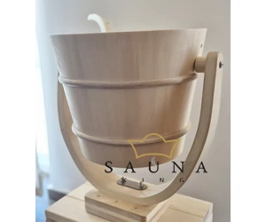 HARVIA Schwalldusche – 18 Liter Eimer aus Espe mit Seilzug und Wasseranschluss