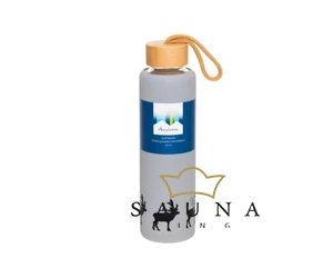 Glasflasche mit einem Rentiermotiv aus der Urheimat des Saunabadens, Finnland