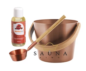 RENTO Saunakübel-Set aus Aluminium, Kupferbraun, 5L