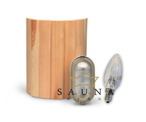 Sauna Wandleuchte Holzschirm Mikkeli mit Innenleuchte