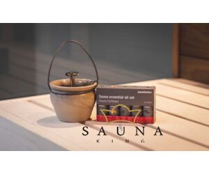Sauna Aufgusstopf mit 5 Stk Sauna-Duftöle