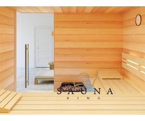 SAUNA KING Finnsauna für 3-4 Personen aus Hemlock, 200x160cm