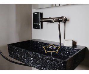 WOODIO Waschbecken "Cube60", rechteckig, mit Wasserhahn-Loch, Kollektion "Northern Elements"
