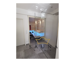 SAUNA KING Glas WALK-IN Dusche (B:140 cm H:200cm) in 4 Glasfarben