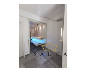 SAUNA KING Glas WALK-IN Dusche (B:140 cm H:200cm) in 4 Glasfarben