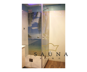 SAUNA KING Glas-Eckdusche (100x100cm H:200cm) in 4 Glasfarben